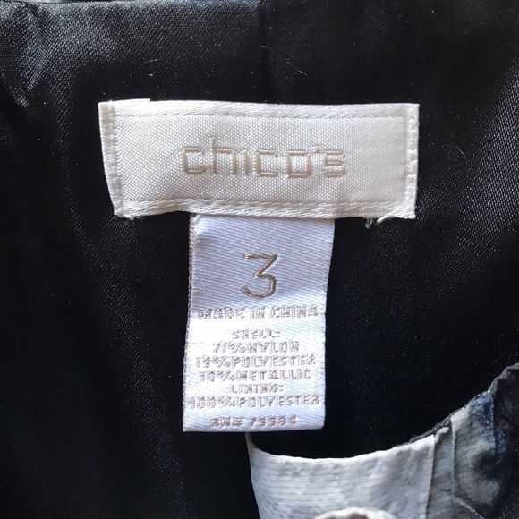 Chico’s size 3 Button Down Jacket Swishy Windbreaker Modern Shabby Chic - Picture 2 of 5